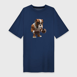 Женская футболка-платье Собака чемпион по боксу