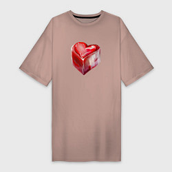 Женская футболка-платье Большое сердце