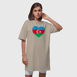 Футболка женская-платье Сердце Азербайджана, цвет: миндальный — фото 2
