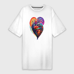 Женская футболка-платье Костяное сердце