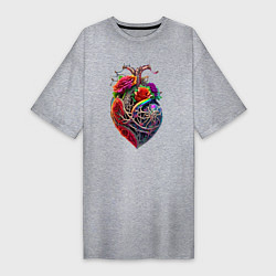 Женская футболка-платье Сердце из кости