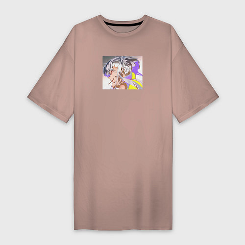 Женская футболка-платье Люси с курткой Дэвида / Пыльно-розовый – фото 1