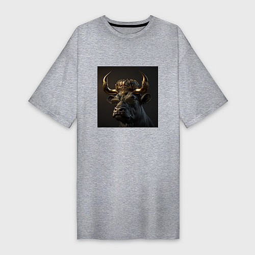 Женская футболка-платье Король полей - бык / Меланж – фото 1