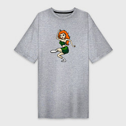 Футболка женская-платье Рыжая танцовщица, цвет: меланж