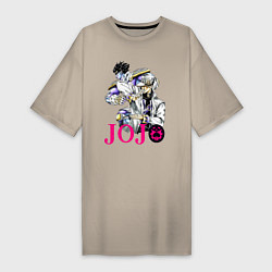 Женская футболка-платье Star Platinum stand of Jotaro Kujo