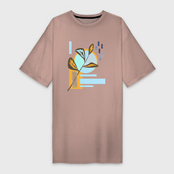 Женская футболка-платье Минималистский абстрактный рисунок