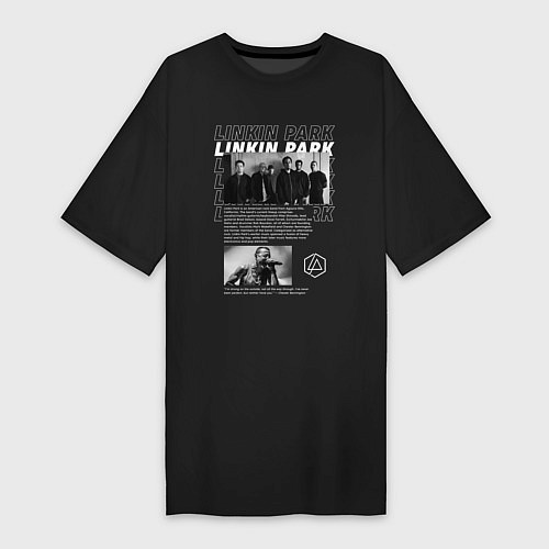 Женская футболка-платье Linkin Park цитата / Черный – фото 1