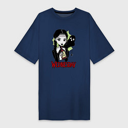 Женская футболка-платье Уэнсдэй с призраком