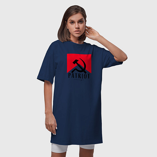 Женская футболка-платье USSR Patriot / Тёмно-синий – фото 3