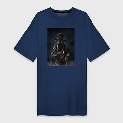 Футболка женская-платье Чумной доктор в Средневековье, цвет: тёмно-синий