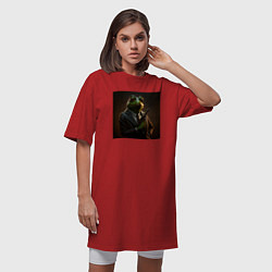 Футболка женская-платье Лягушонок Пепе гангстер, цвет: красный — фото 2