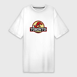 Футболка женская-платье Toronto dinosaur, цвет: белый