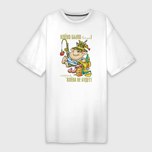 Женская футболка-платье Утро бывалого рыбака / Белый – фото 1