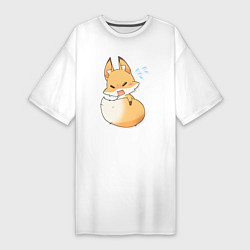 Женская футболка-платье Милая лисичка недовольна