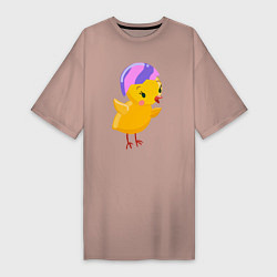Женская футболка-платье Цыплёнок вылупился из яичка