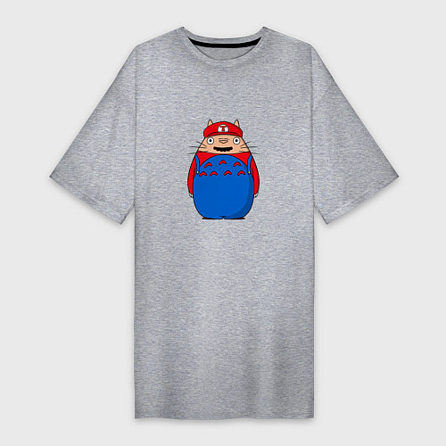 Женская футболка-платье Тоторо Марио / Меланж – фото 1