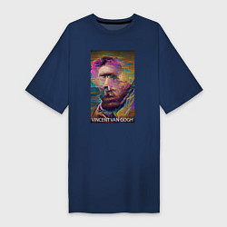 Женская футболка-платье Vincent Van Gogh - автопортрет - нейросеть