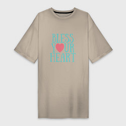 Женская футболка-платье Благослови своё сердце