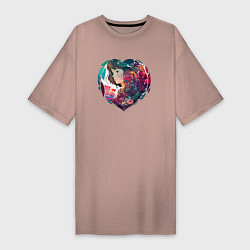 Женская футболка-платье В сердце девушка из аниме в стиле Студии Гибли