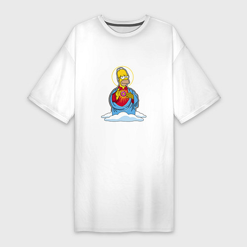 Женская футболка-платье Святой пончик / Белый – фото 1
