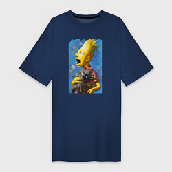 Женская футболка-платье Bart Simpson and cats - нейросеть