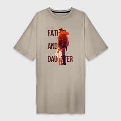 Женская футболка-платье Отец со своей дочкой