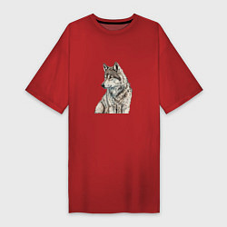 Женская футболка-платье Серая волчица