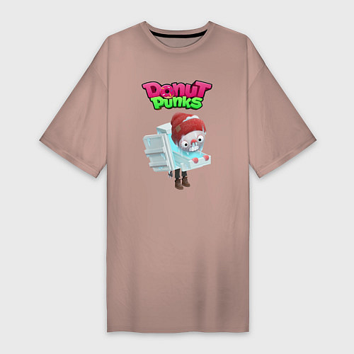 Женская футболка-платье Фризи / Пыльно-розовый – фото 1