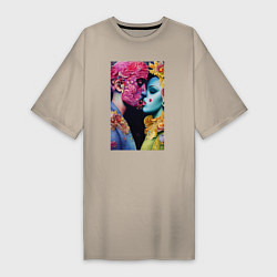 Женская футболка-платье Поцелуй - нейросеть - art