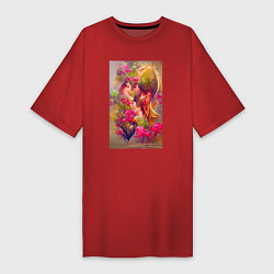 Женская футболка-платье День святого Валентина - нейросеть - абстракция