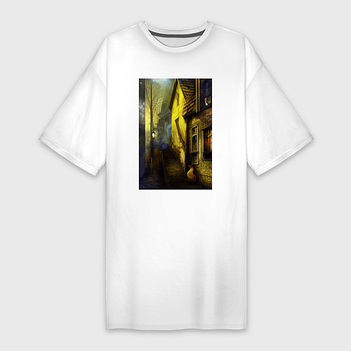 Женская футболка-платье Город спит / Белый – фото 1