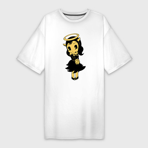 Женская футболка-платье Алиса Ангел / Белый – фото 1