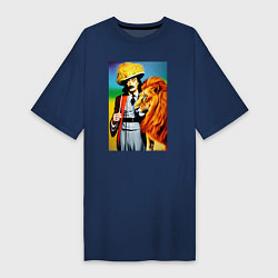 Женская футболка-платье Salvador Dali and lion