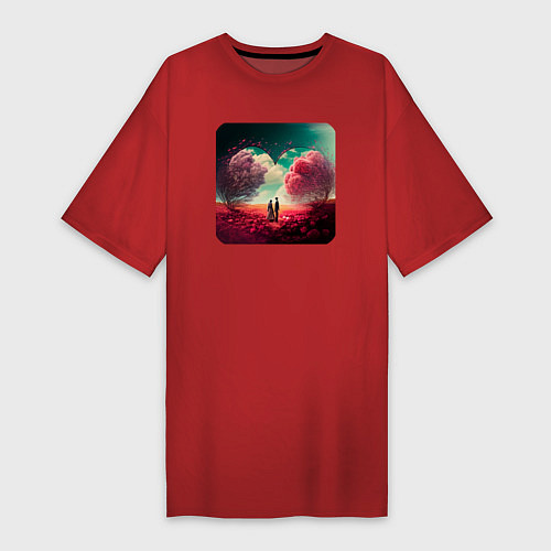 Женская футболка-платье Магический День влюблённых / Красный – фото 1
