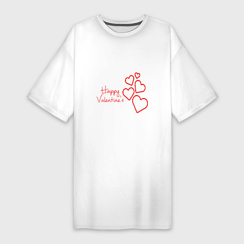 Женская футболка-платье День всех влюблённых / Белый – фото 1