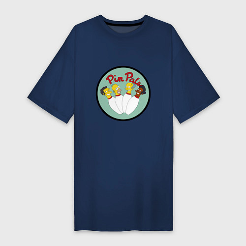 Женская футболка-платье Simpsons bowling / Тёмно-синий – фото 1