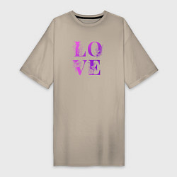 Женская футболка-платье Love Любовь цветы