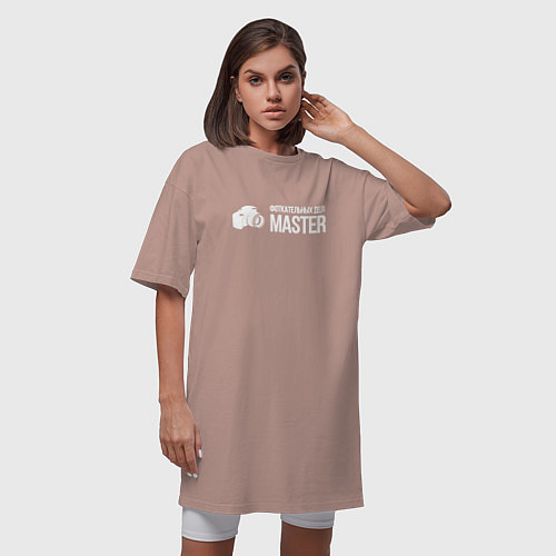 Женская футболка-платье Фоткательных дел мастер / Пыльно-розовый – фото 3