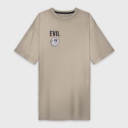 Женская футболка-платье Evil голова с зубами