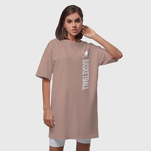 Женская футболка-платье Баскетбол / Пыльно-розовый – фото 3