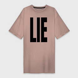 Женская футболка-платье Lie: большие вытянутые буквы