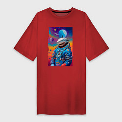 Женская футболка-платье Shark in spacesuit - neural network
