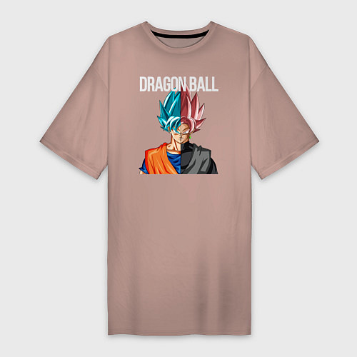 Женская футболка-платье Dragon ball Гоку / Пыльно-розовый – фото 1