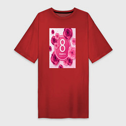 Женская футболка-платье Цветочная тема