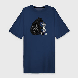 Футболка женская-платье Космонавт и малая медведица, цвет: тёмно-синий