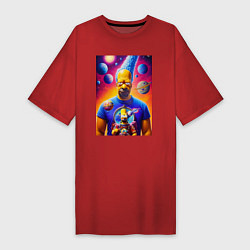 Женская футболка-платье Космический взгляд Гомера Симпсона