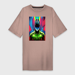 Женская футболка-платье Alien - neural network - neon