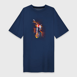 Женская футболка-платье Огненный мотоцикл