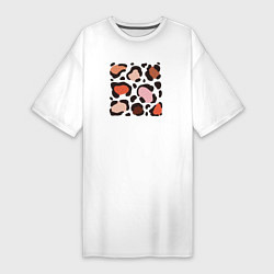 Женская футболка-платье Цветные леопардовые пятна