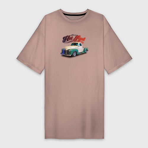 Женская футболка-платье Американский пикап Chevrolet Thriftmaster / Пыльно-розовый – фото 1